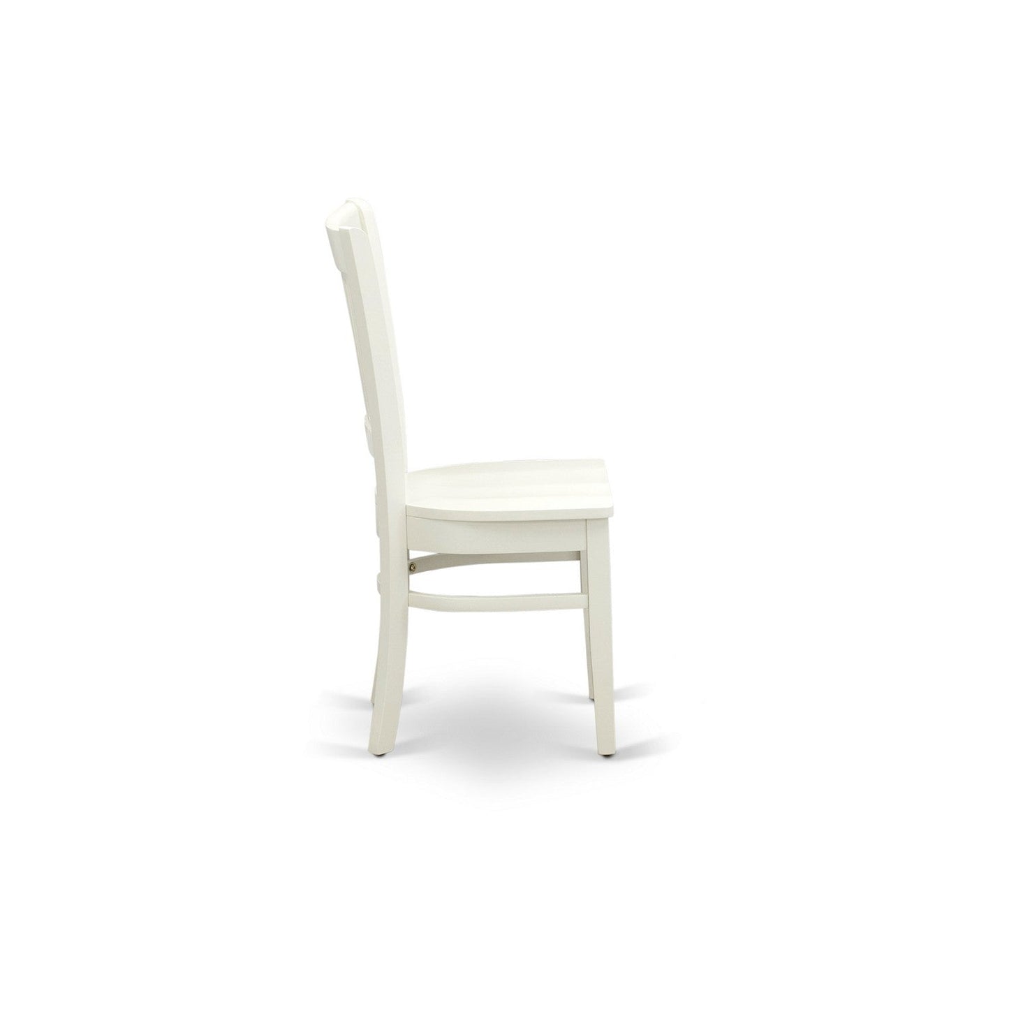 EAST WEST FURNITURE - AMVA5-LWH-W - 5-Pc Dinette Set- 4 dining room chairs and Modern dining room table - Wooden Seat and Slatted Chair Back (linen white Finish)