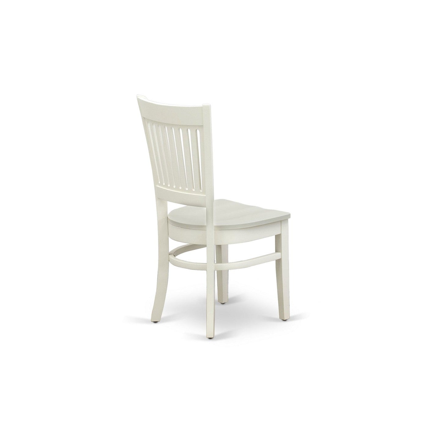 EAST WEST FURNITURE - AMVA5-LWH-W - 5-Pc Dinette Set- 4 dining room chairs and Modern dining room table - Wooden Seat and Slatted Chair Back (linen white Finish)