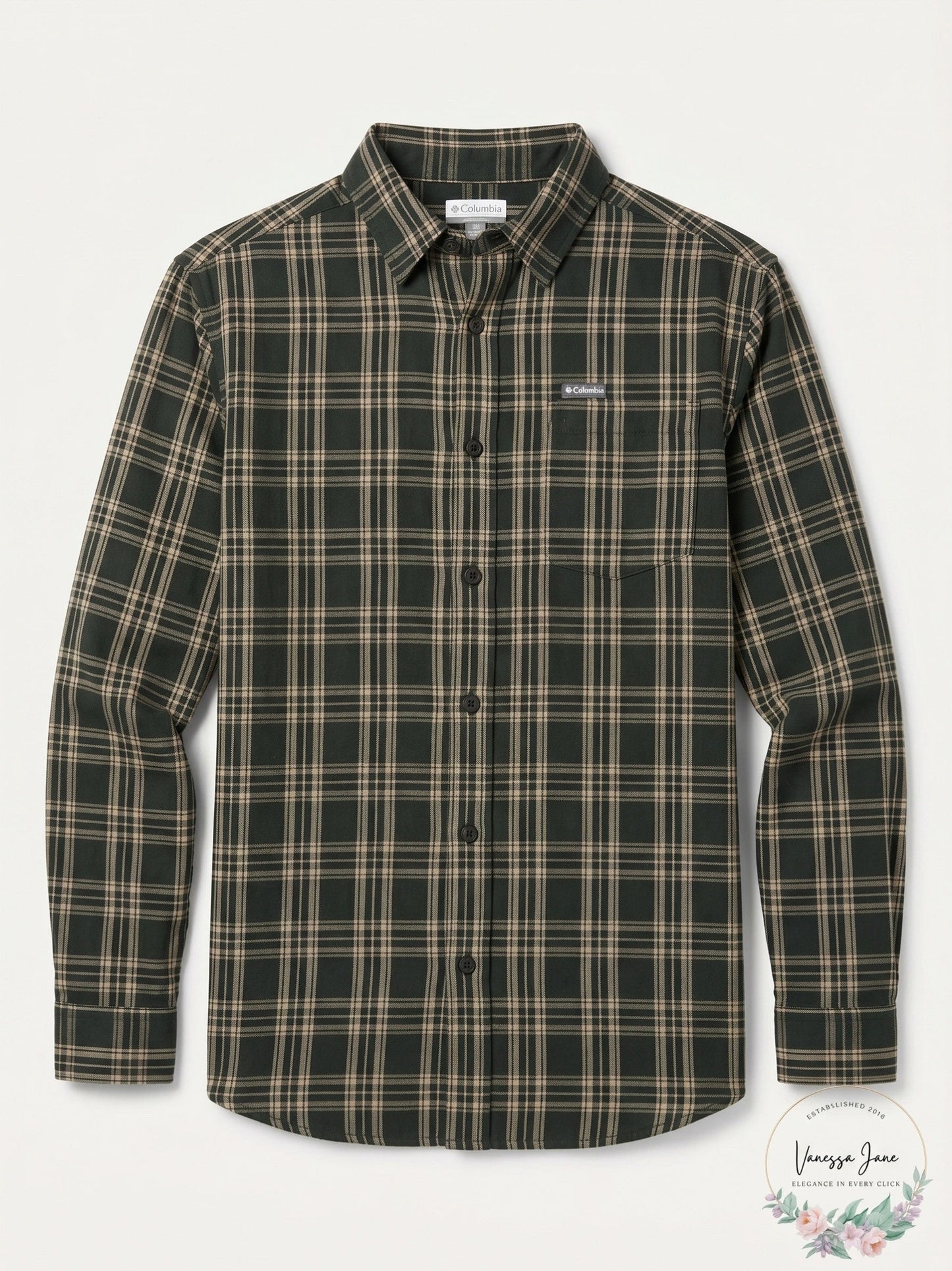 Columbia Mens Vapor Ridge III Plaid Long Sleeve Button Down Shirt
