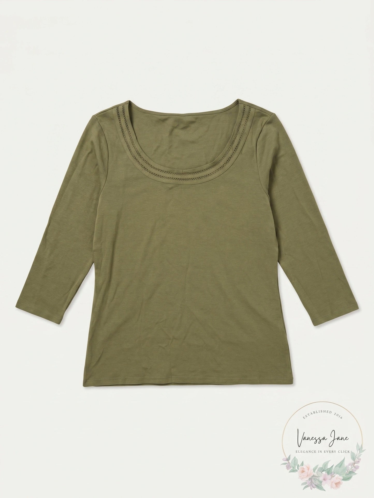 Lauren Ralph Lauren Womens Ersilla Elbow Sleeves Top, Size Large