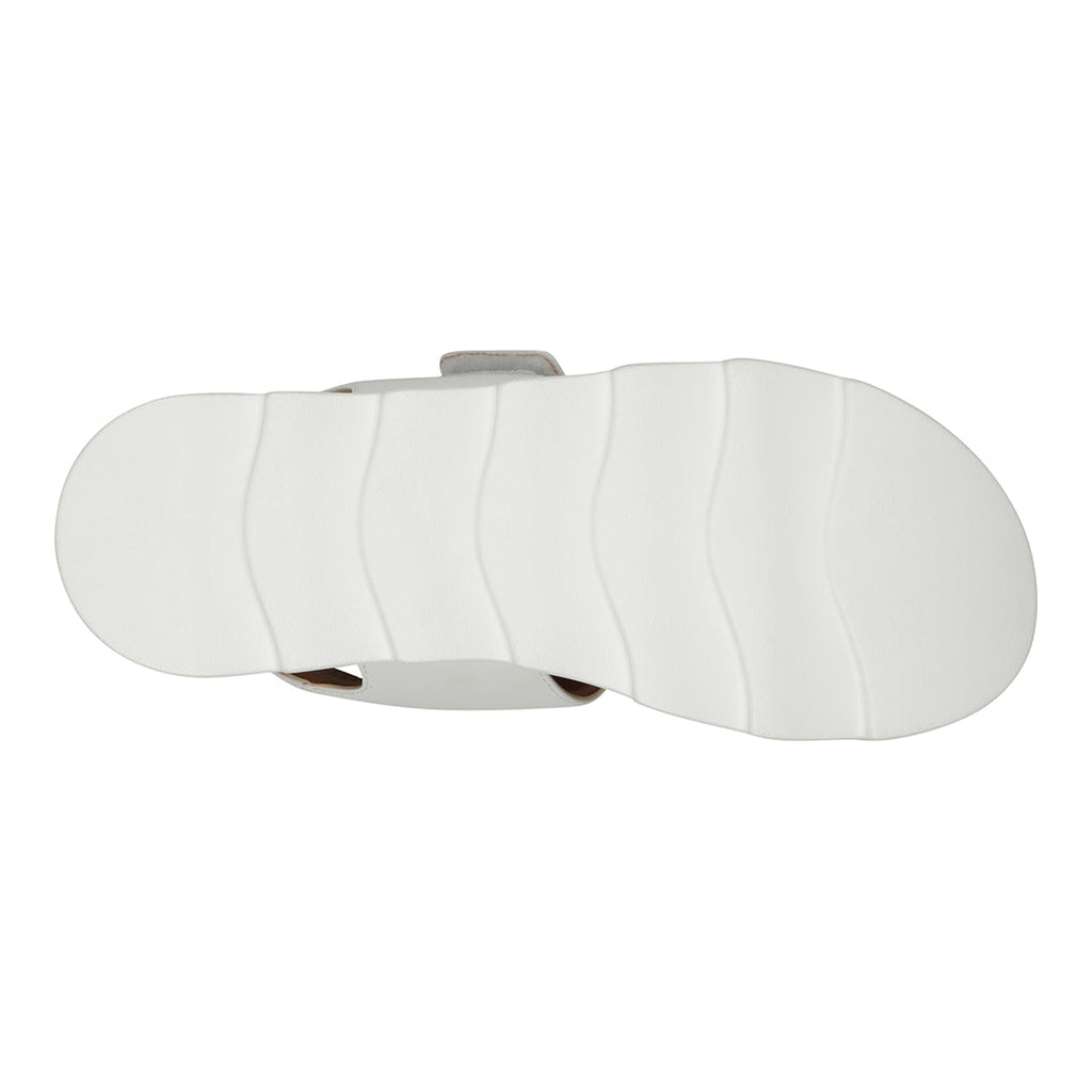 Vosa white Double Band Velcro Platform Sandals