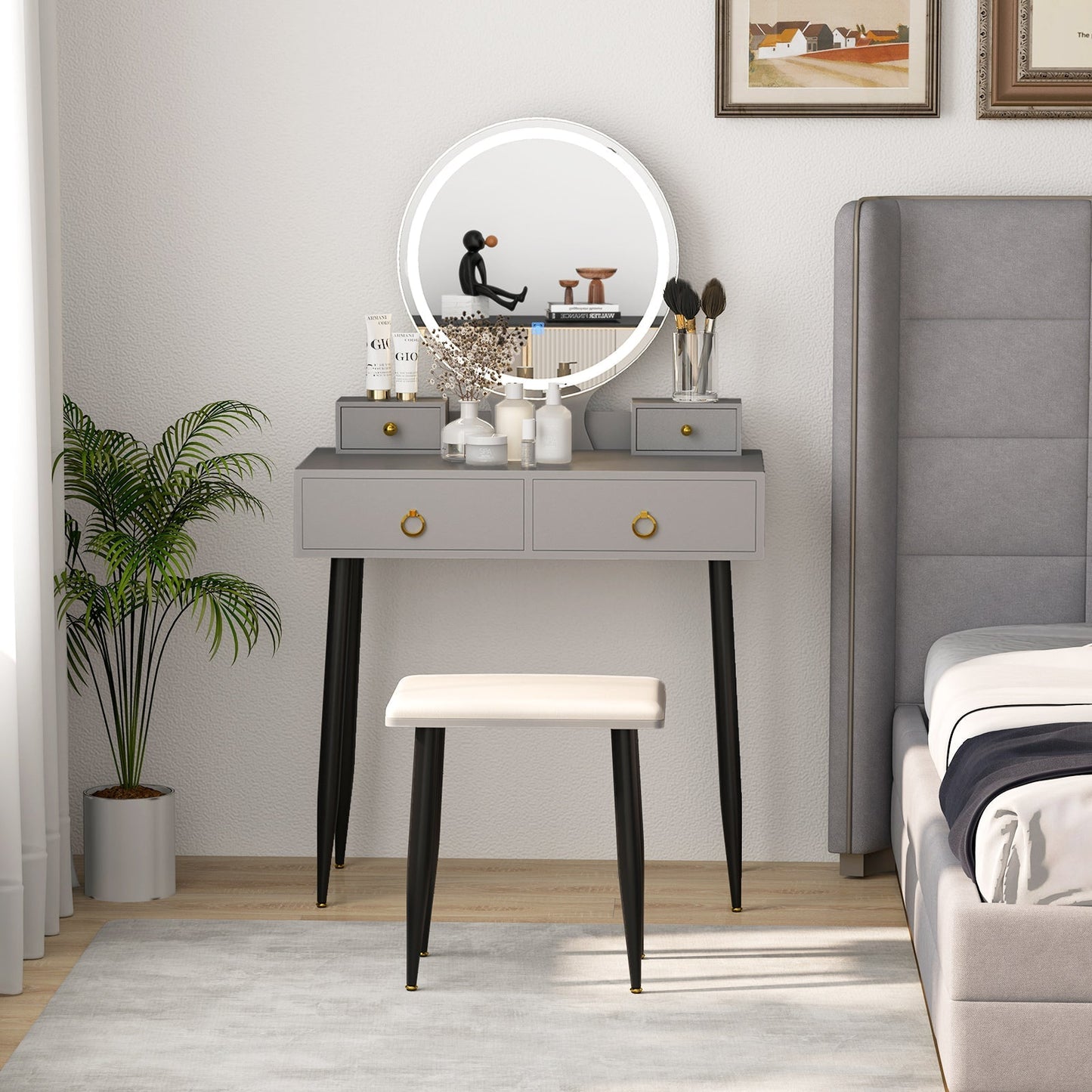 Vanity Table Set with Mirror