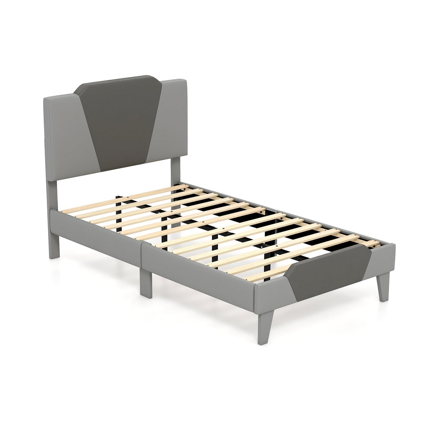 Full/Queen/Twin Velvet Upholstered Bed Frame with High Headboard