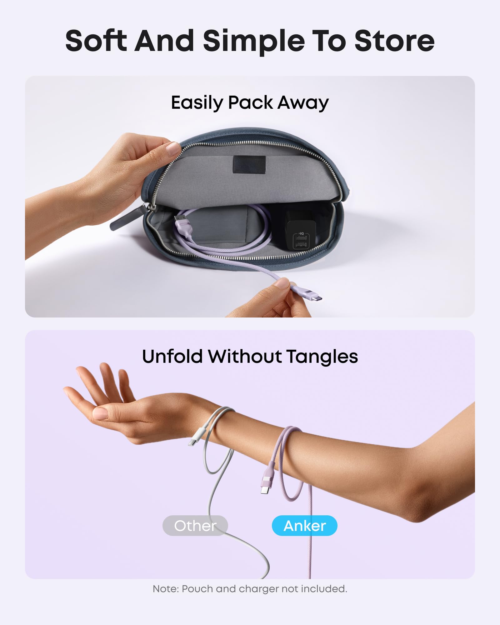 Câble Anker USB-A vers USB-C (0,9 m / 1,8 m, tressé recyclé)