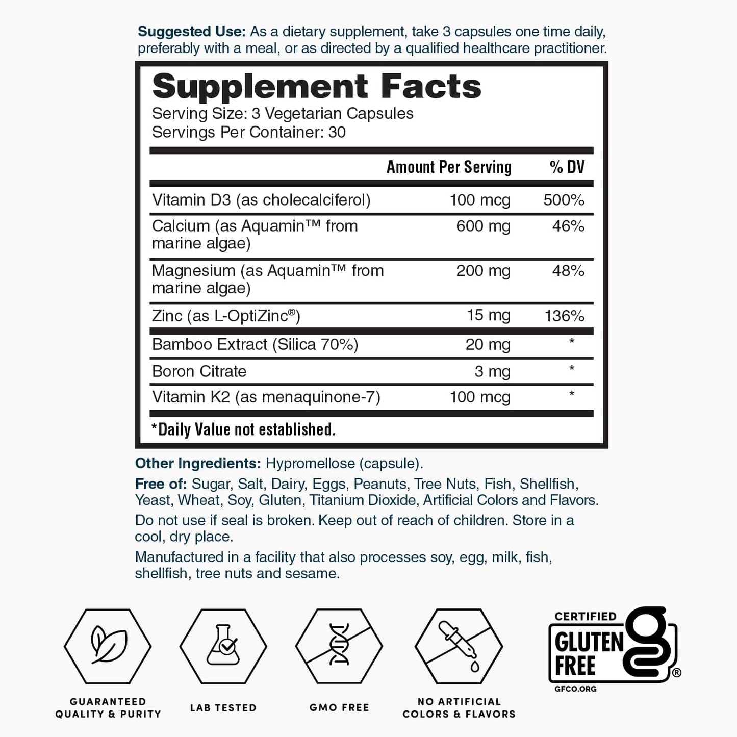 Nature's Lab Gold Vital Bones - 90 Capsules