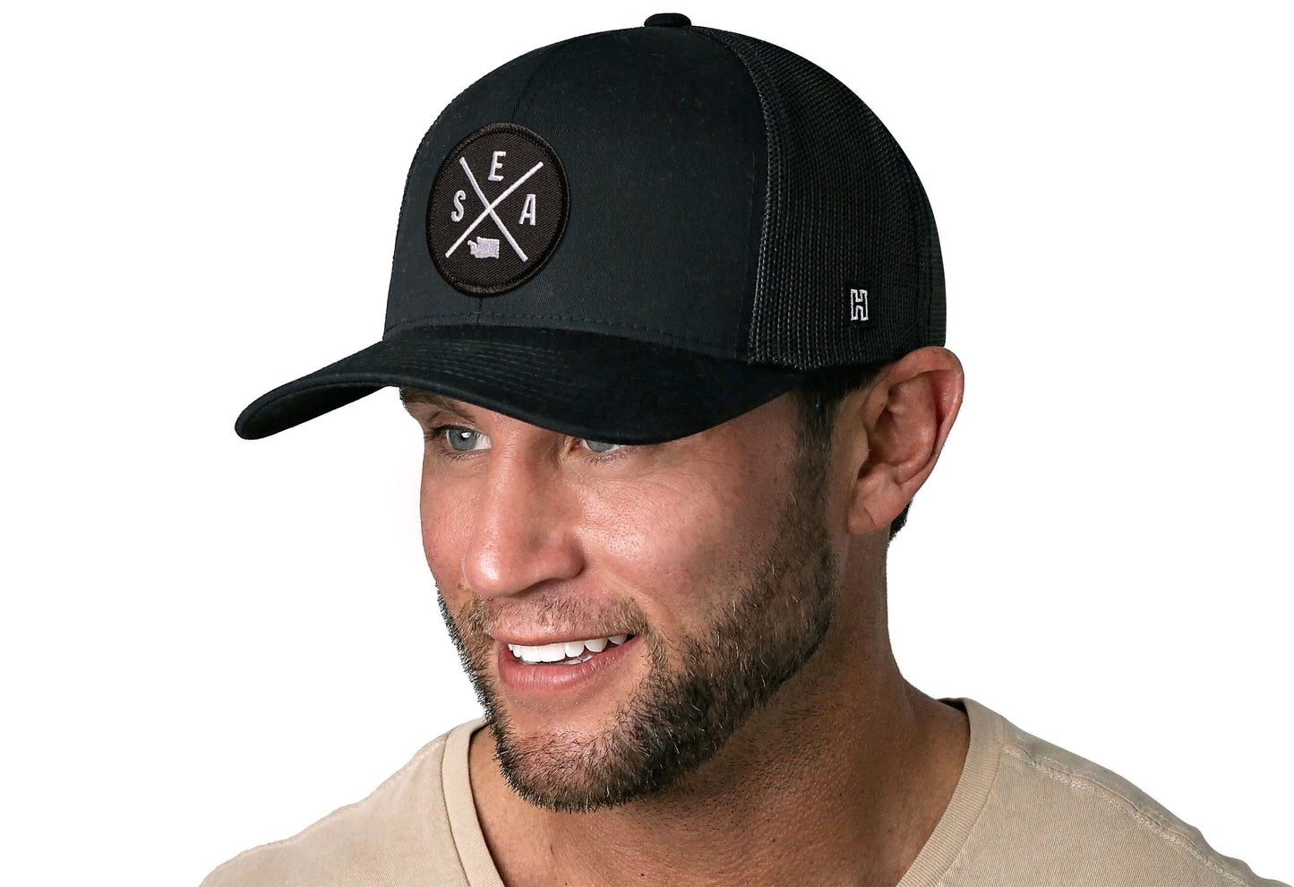 Seattle Trucker Hat  |  Black SEA X Snapback