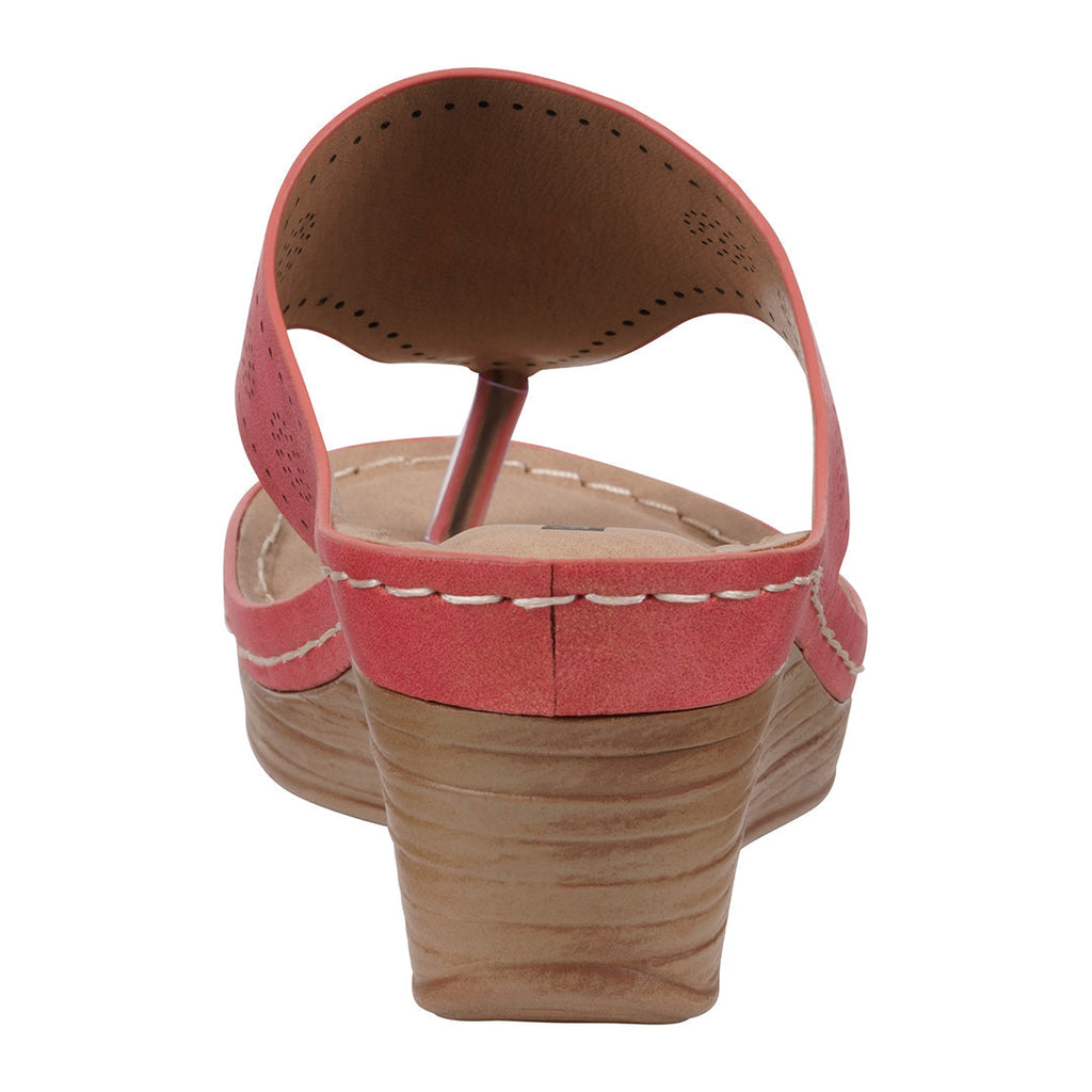 Sandales compensées fleuries rouges Willa pour femme