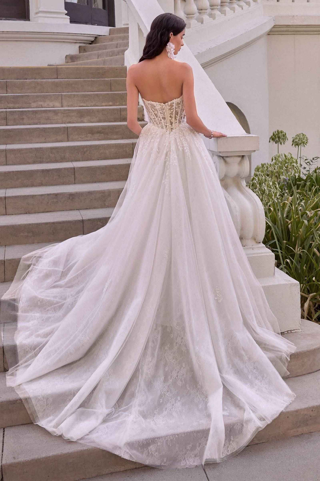 Andrea & Leo WL075 Leaf Motif Layered Tulle Wedding Ball Gown
