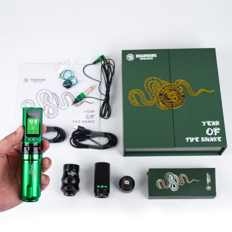 タトゥーキット｜Dragonhawk Fold Pro 蛇年エディション タトゥーマシンペン ワイヤレス プロフェッショナルバンドル