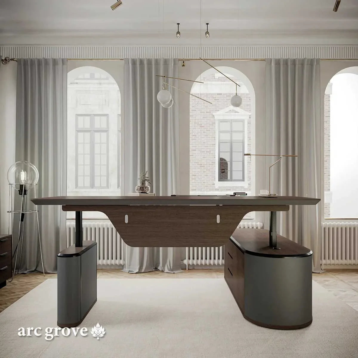 Sawyer · L-Shaped Executive Standing Desk, Adjustable Height