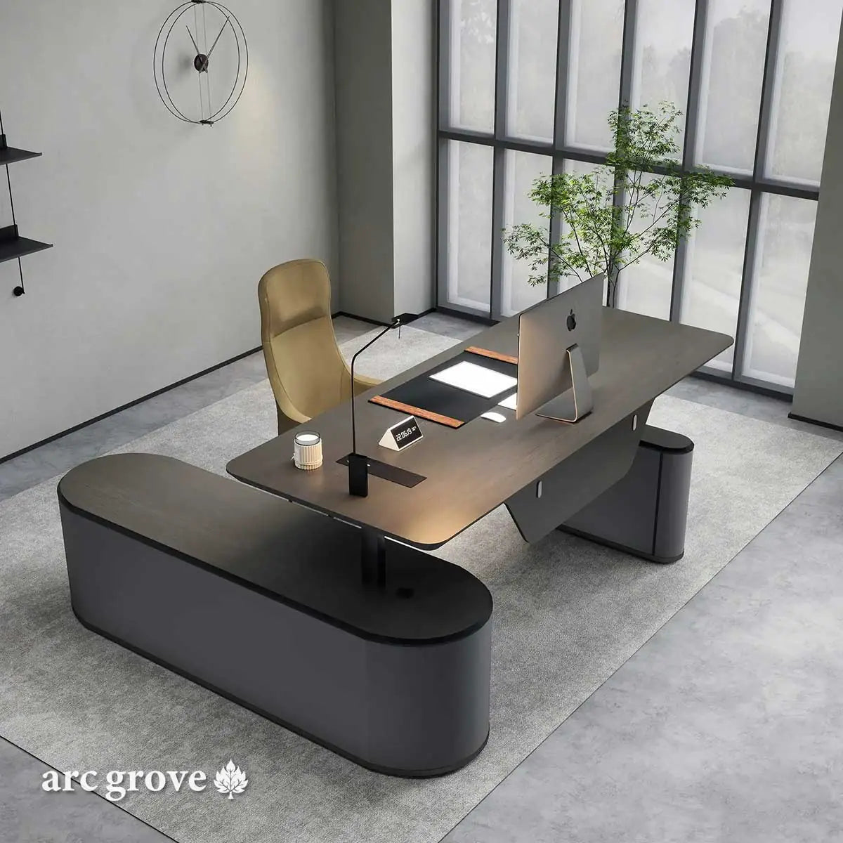 Sawyer · L-Shaped Executive Standing Desk, Adjustable Height