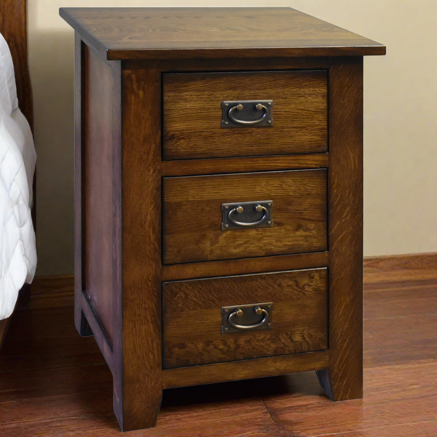 Mission Quarter Sawn Oak 3-Drawer Nightstand | In Stock & Ready to Ship