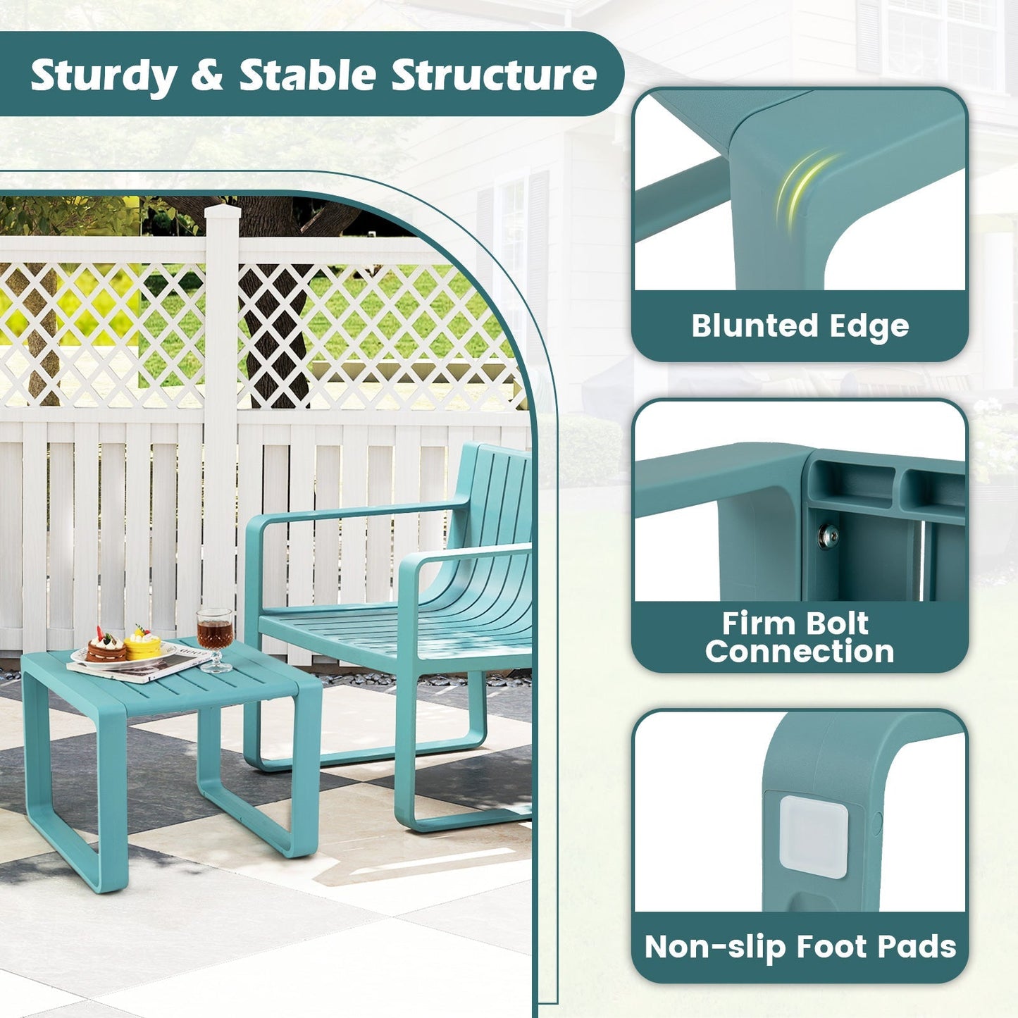Weather Resistant Adirondack Outdoor Side Table Set of 2