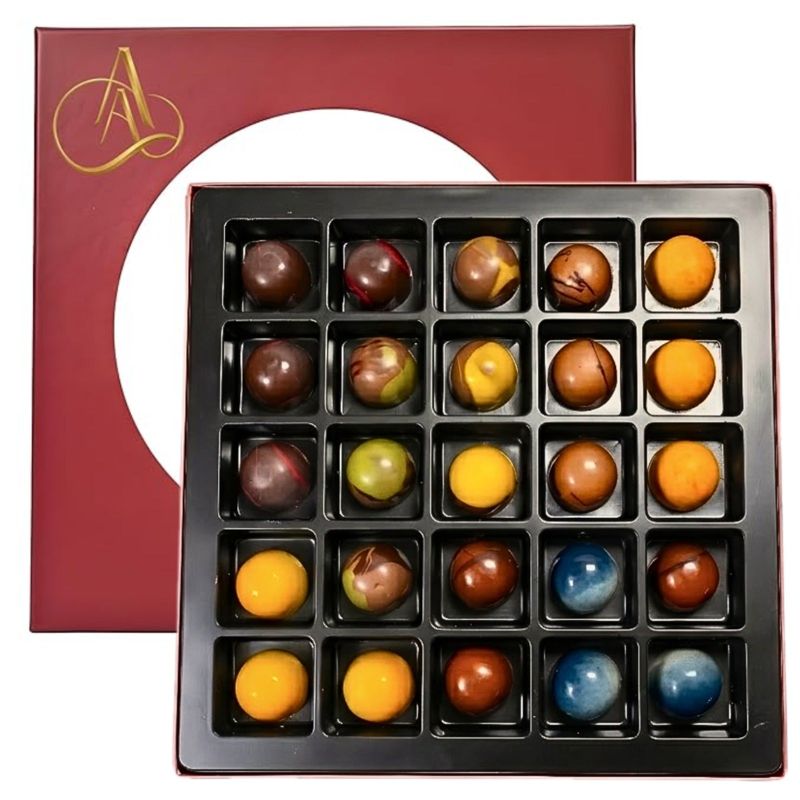 Andy Anand Monet Chocolate Bonbons Gift Box, 25 pc, 6.52 oz – Gluten-Free Belgian Truffles & Pralines, Birthday & Holiday Gift Collection