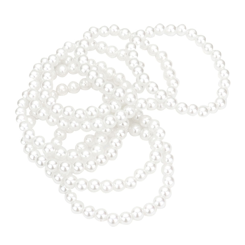8PCS Pearl Stack Stretch Bracelets