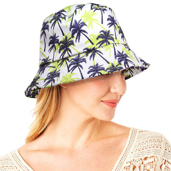 Palm Tree Printed Bucket Hat