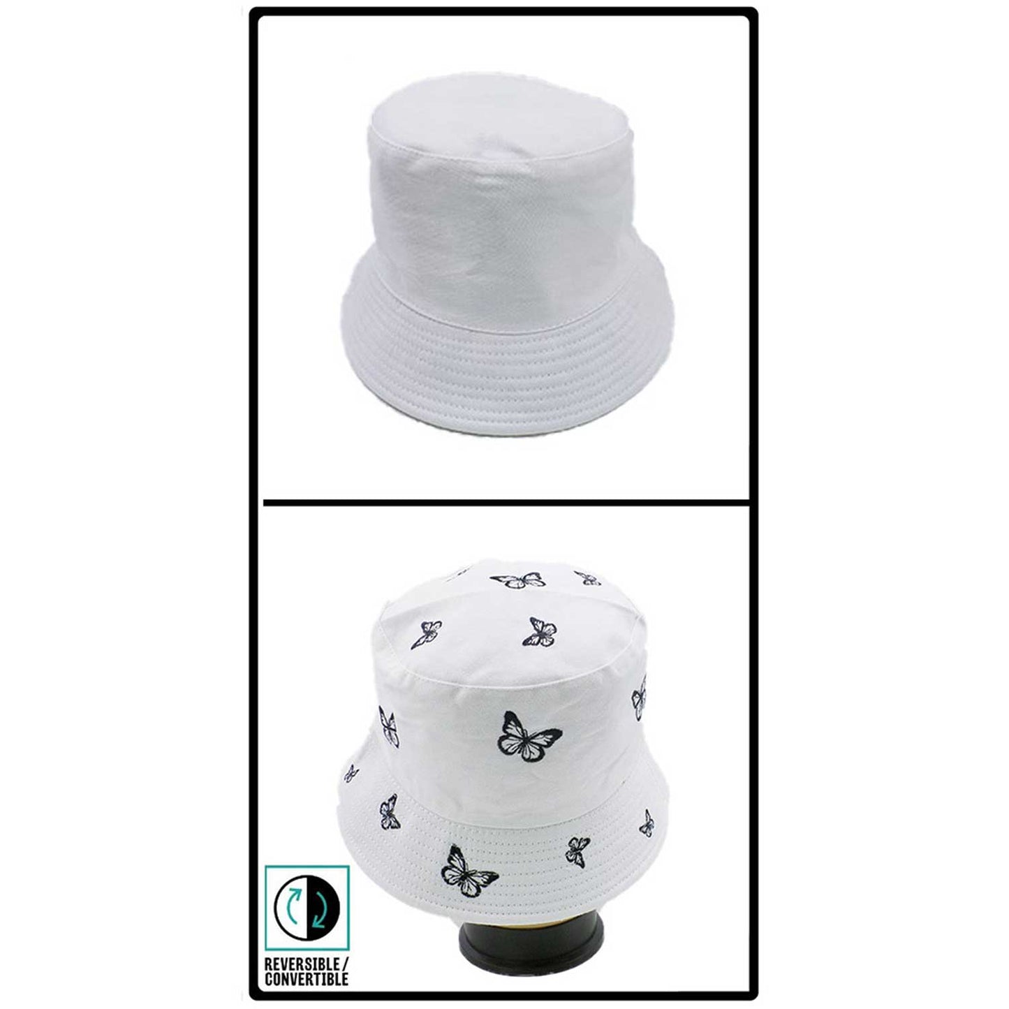 Reversible Butterfly Pattern Bucket Hat