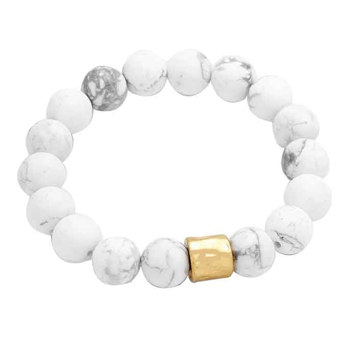 Semi precious stone beaded stretch bracelet