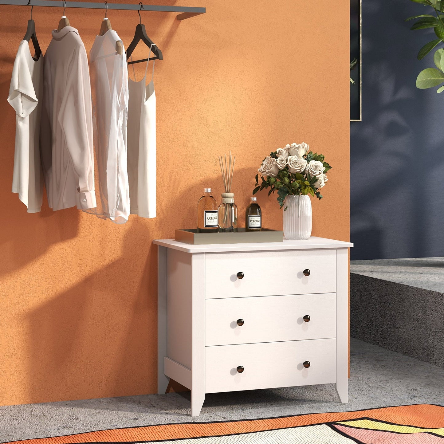3 Drawer Dresser Chest of Drawers Bedside Table