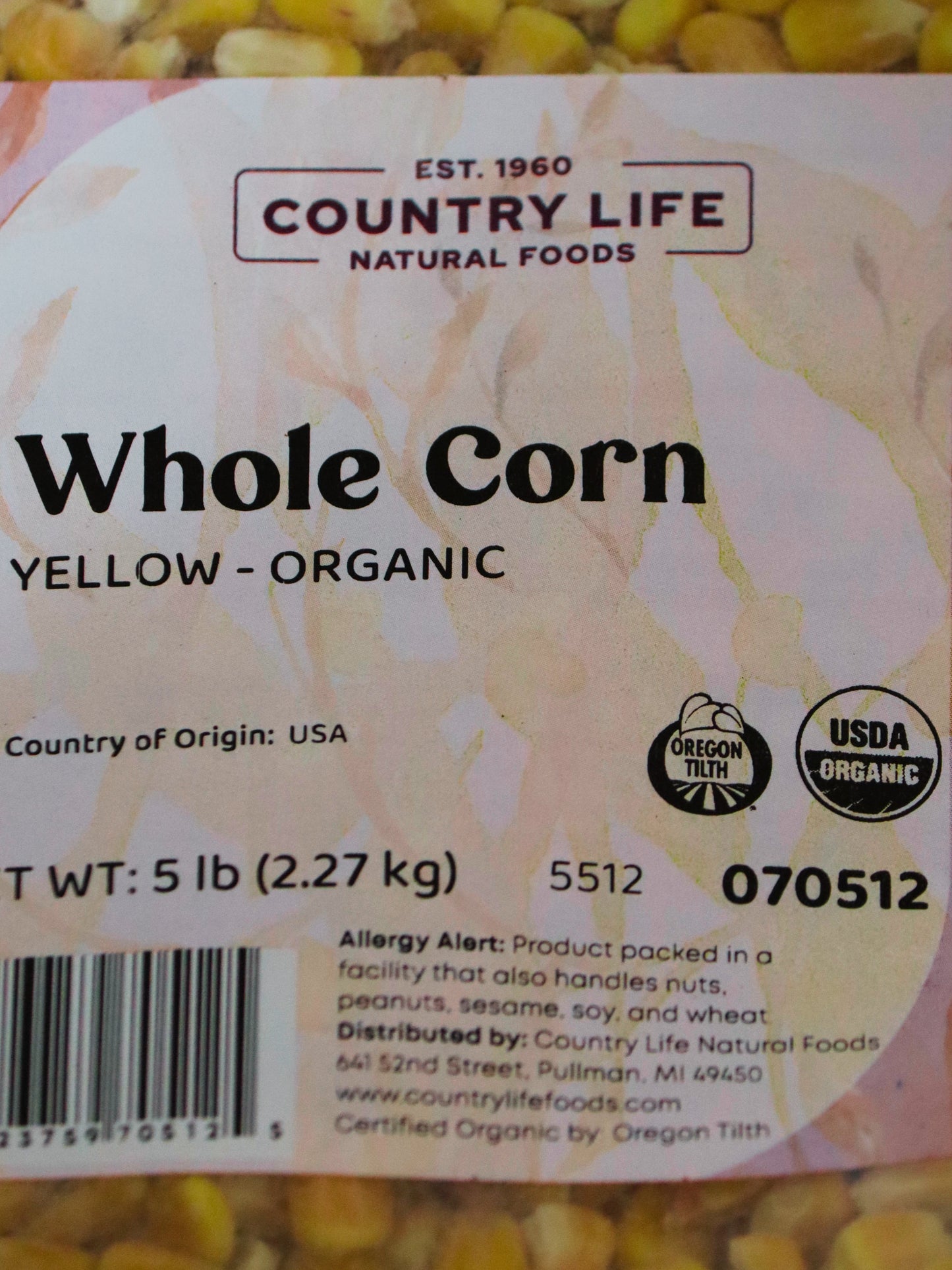 Corn, Whole Yellow, Organic