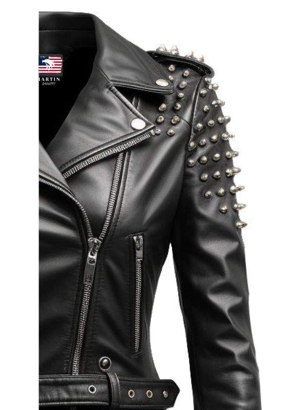 Women Black Biker Slimfit Real Leather Jacket