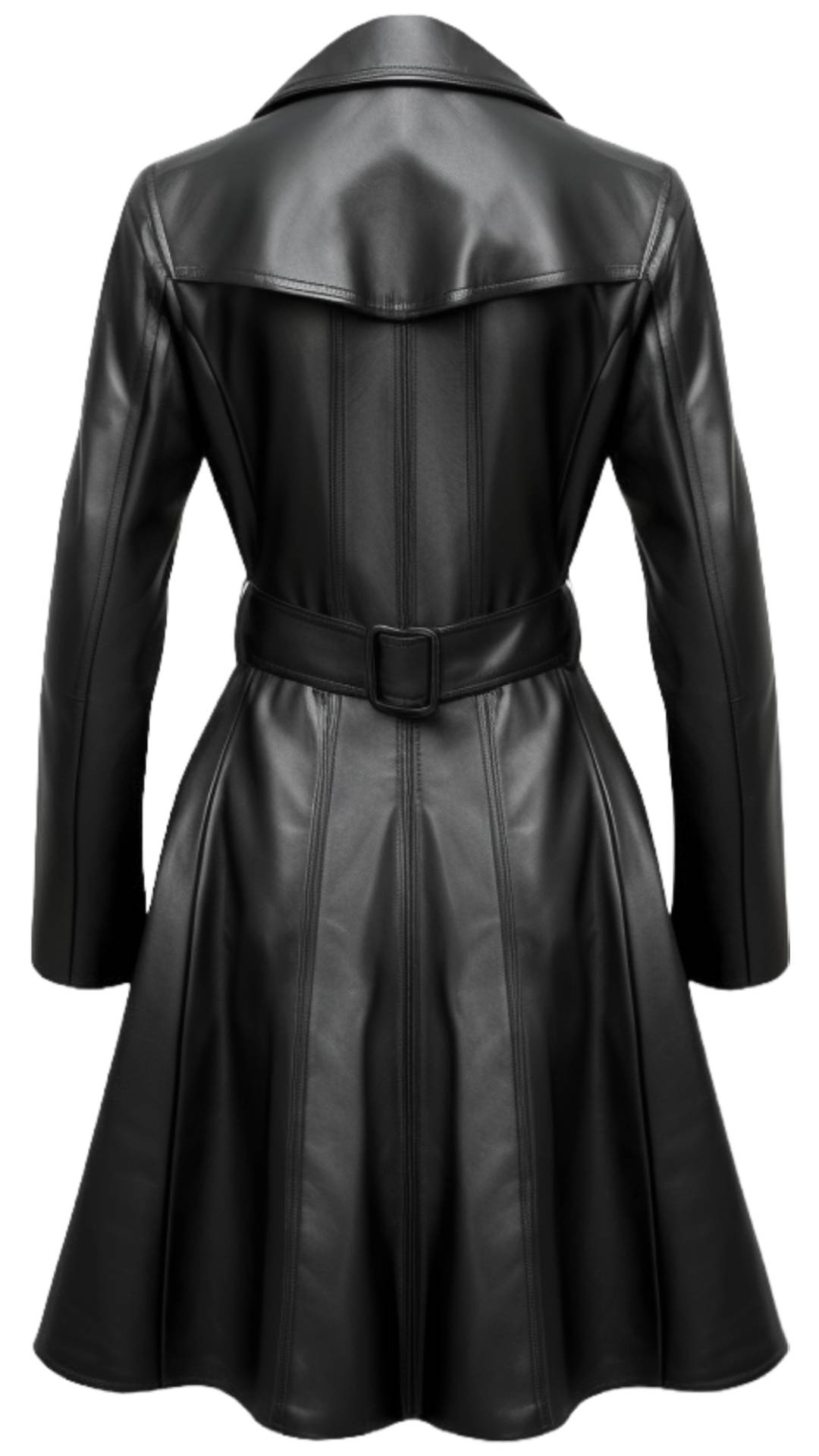Women’s Black Real Long Leather Coat