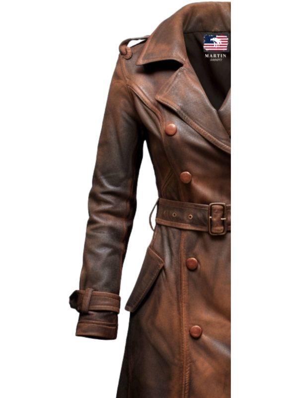 Women Brown Vintage Leather Coat – Classic Vintage Elegance