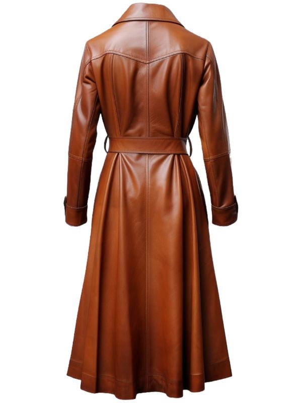 Women’s Brownish Tan Leather Coat – Stylish &amp; Elegant