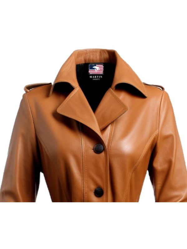 Women’s Tan Brown Vintage Leather Coat
