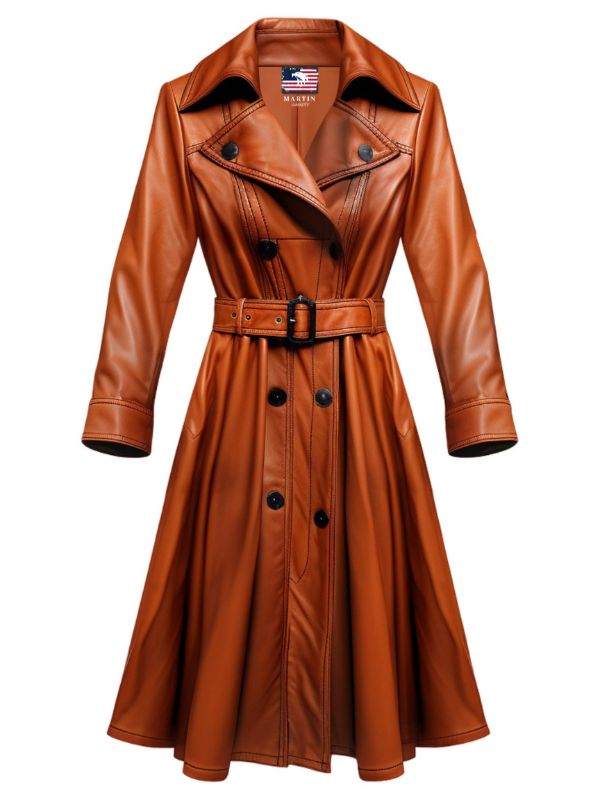 Women’s Tan Brown Vintage Leather Coat