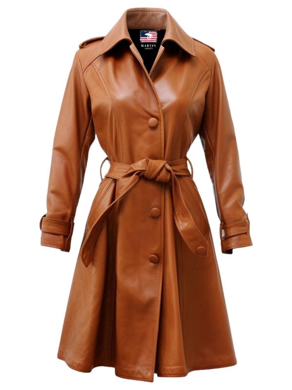 Women’s Tan Leather Coat – Stylish and Timeless Outerwear
