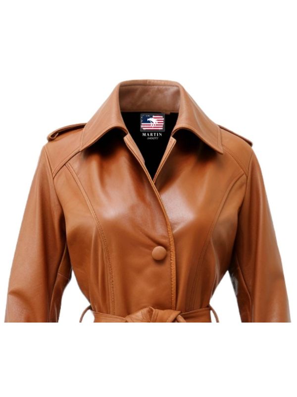 Women’s Tan Leather Coat – Stylish and Timeless Outerwear