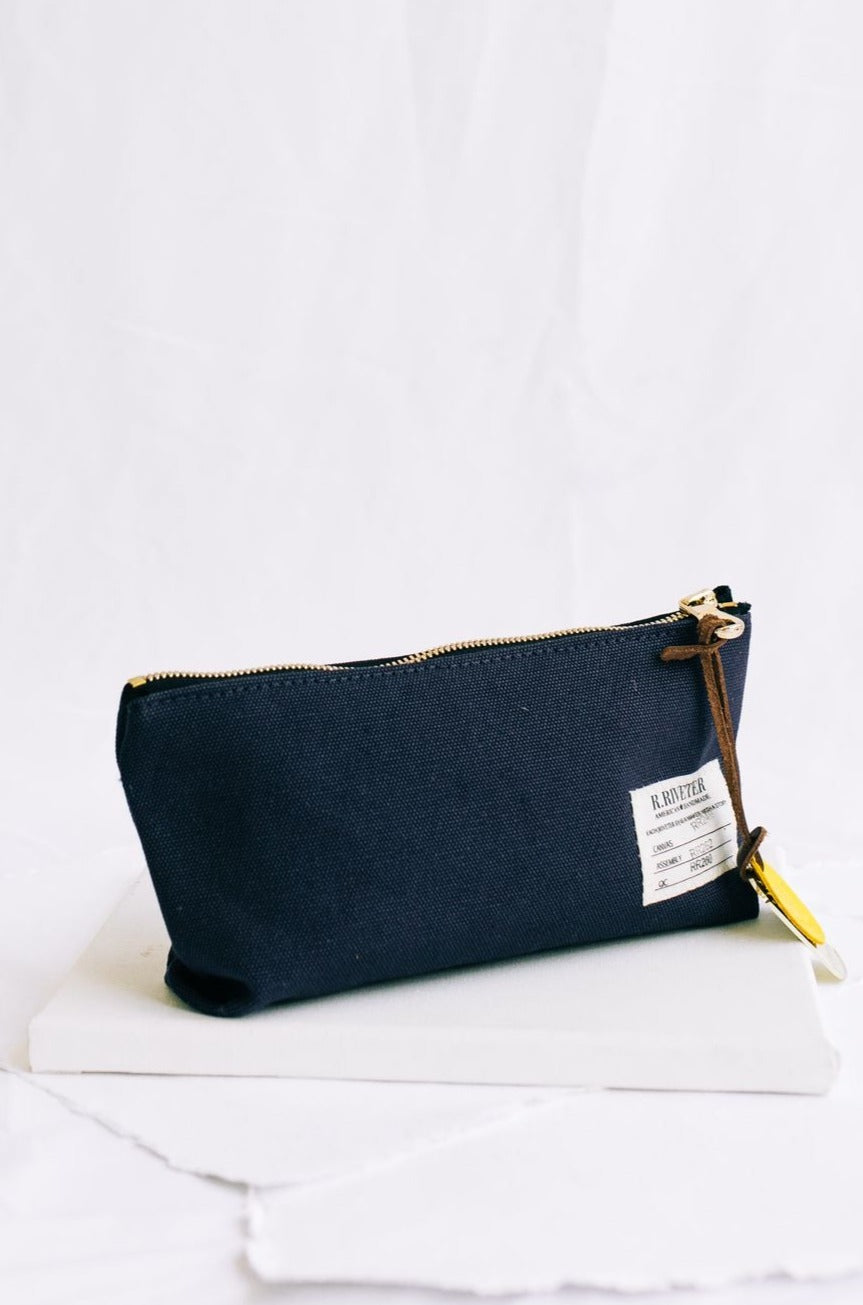 Lucy | Signature Navy Canvas Zipper Pouch