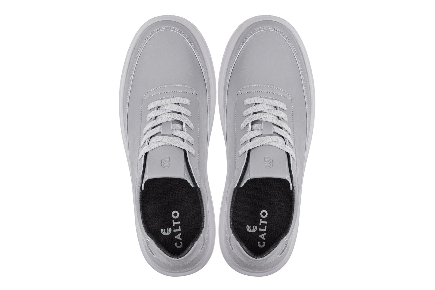CALTO - X1648 - 2.8 Inches Taller (Pewter Grey) - Lightweight Sneakers