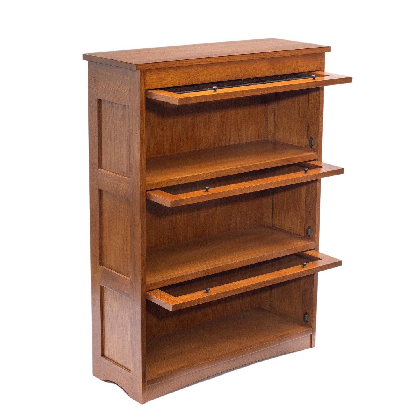 Mission Craftsman Style Oak Barrister Bookcase - 3 Stack