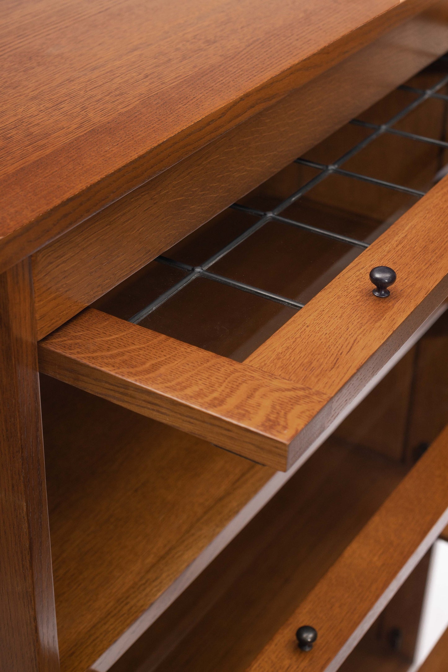 Mission Craftsman Style Oak Barrister Bookcase - 3 Stack