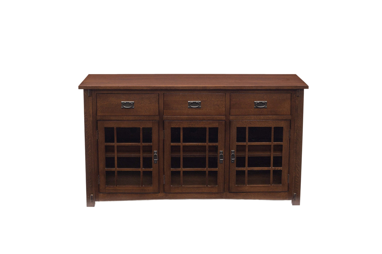 (Micheal's Cherry) Craftsman Mission Solid Oak Sideboard - 65"