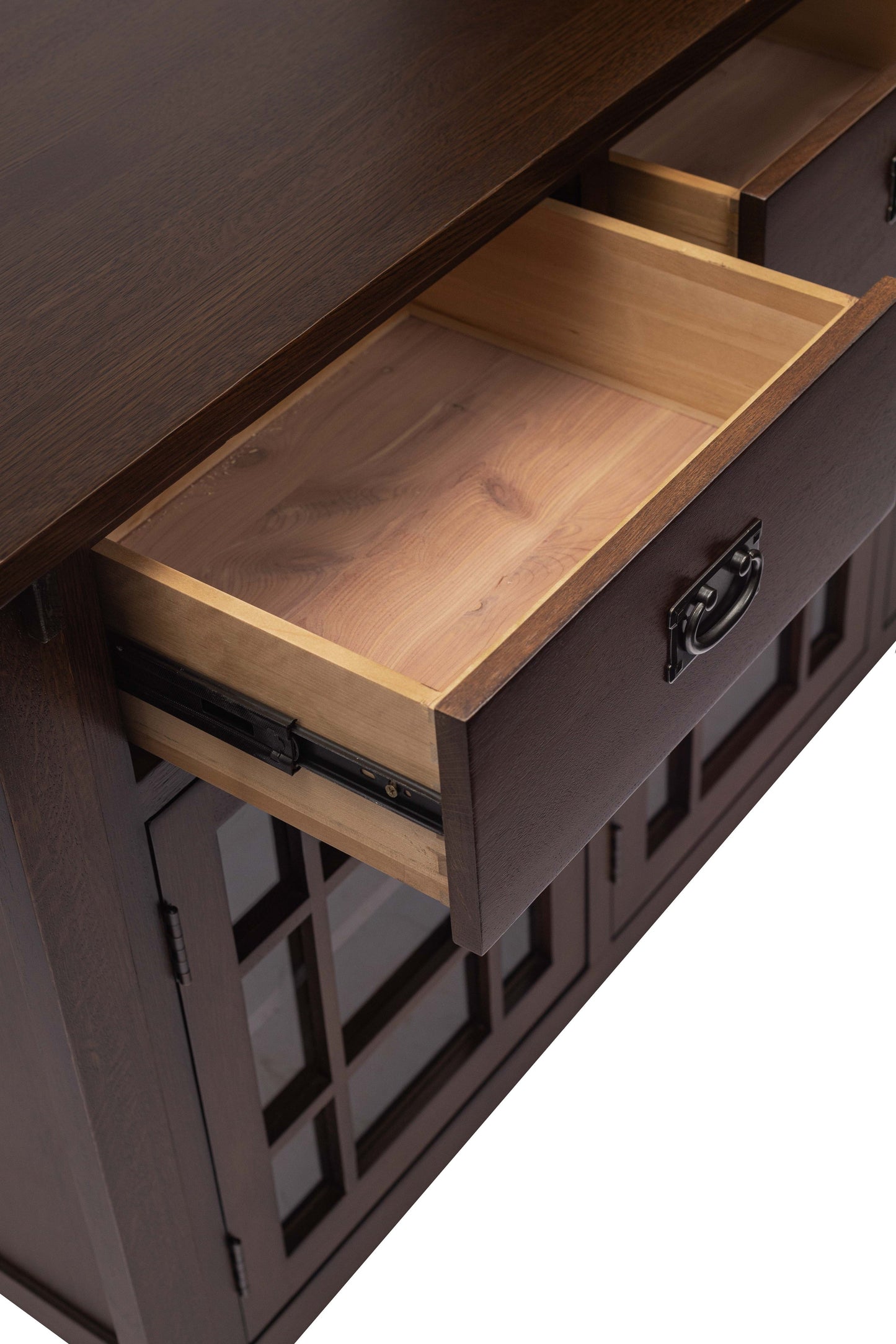 (Micheal's Cherry) Craftsman Mission Solid Oak Sideboard - 65"