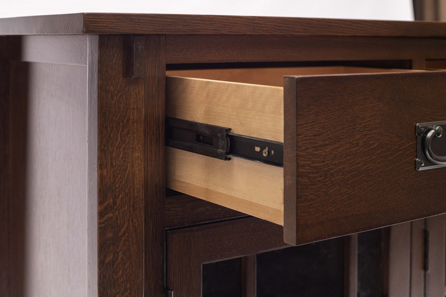 (Micheal's Cherry) Craftsman Mission Solid Oak Sideboard - 65"