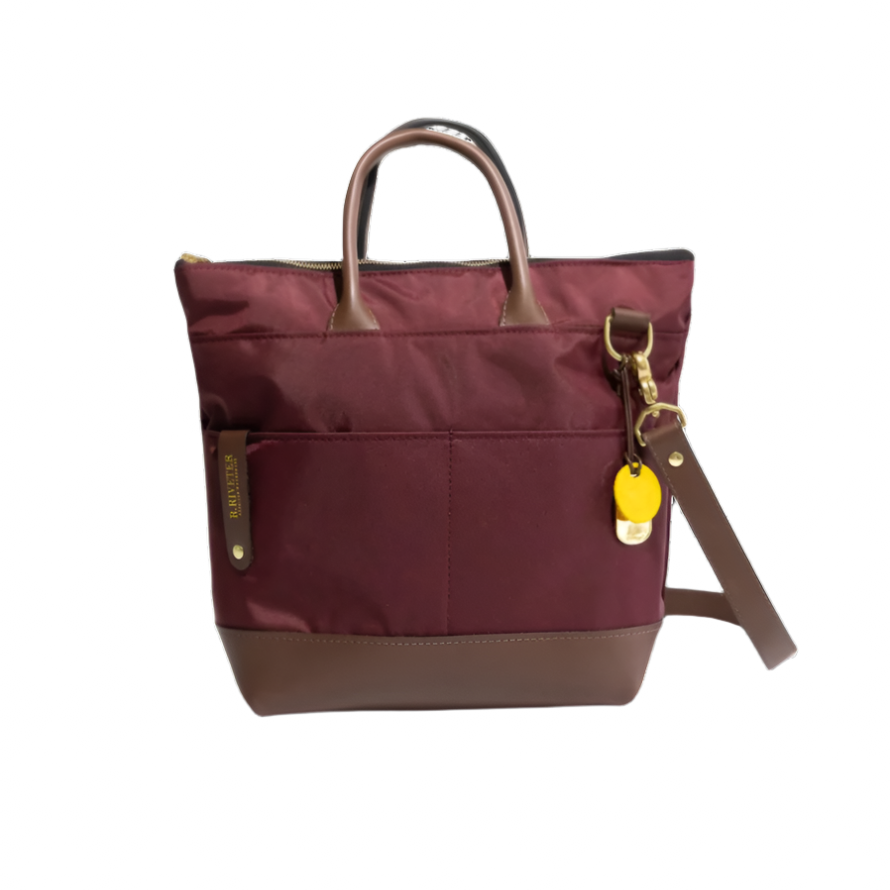 Otto | Wine Nylon + Brown Leather