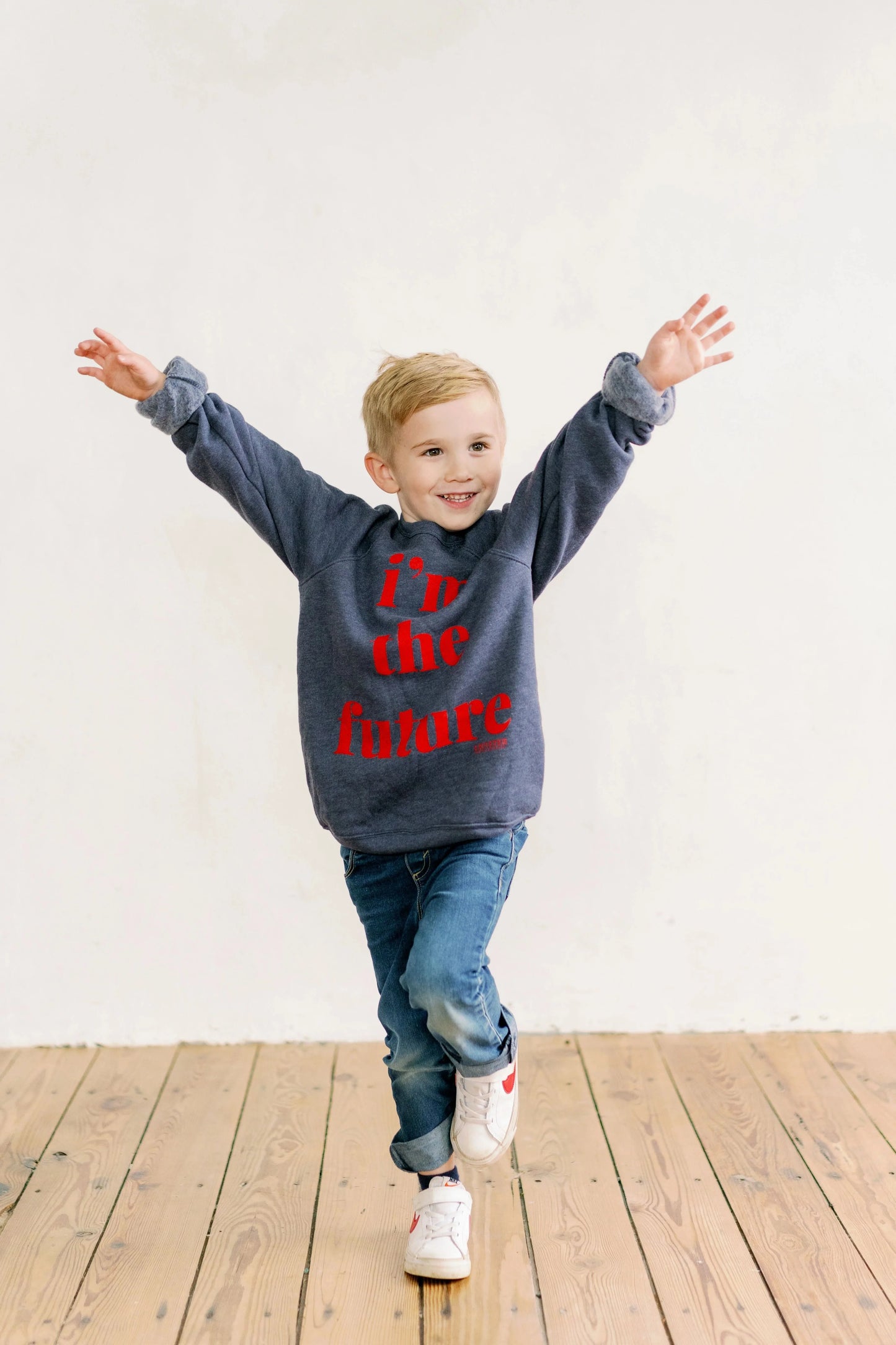 Youth Fleece | I'm The Future Navy with Red