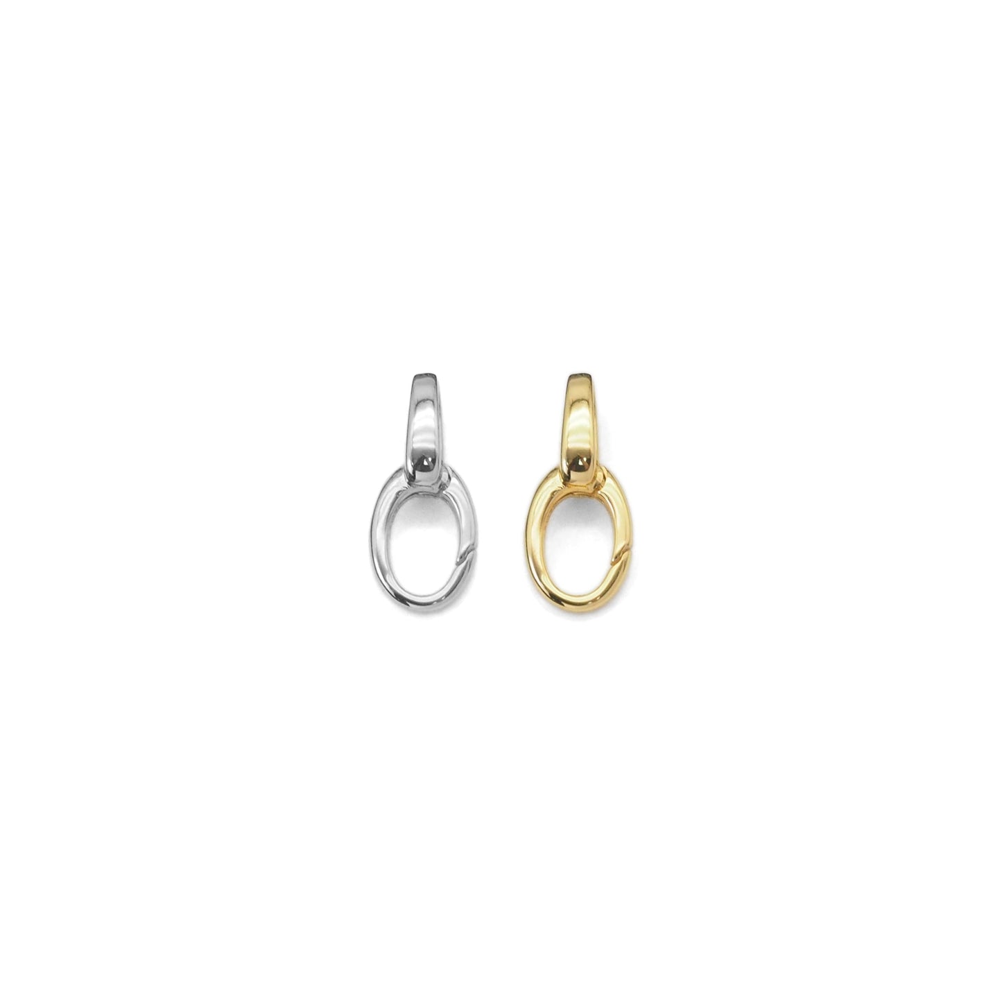 Plain Gold Oval Link Charm Holder/Snap Click Clasp/Chain Link, SKU#Y836