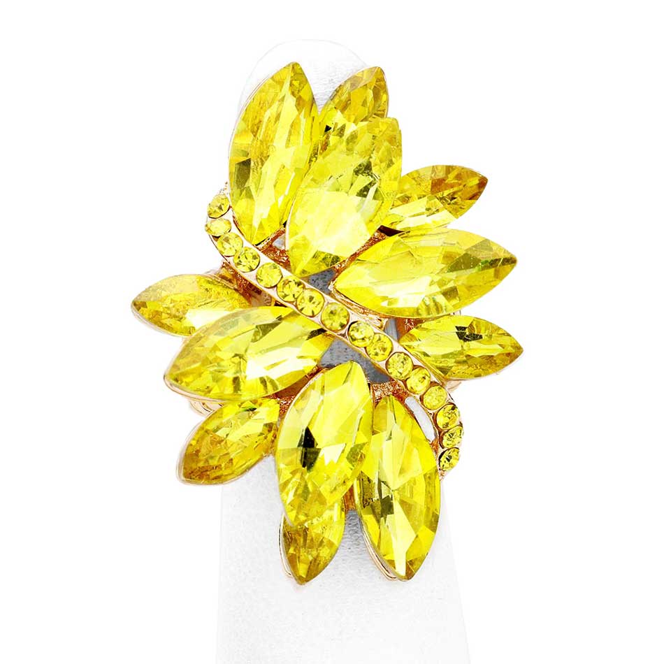 Marquise Crystal Cluster Stretch Ring