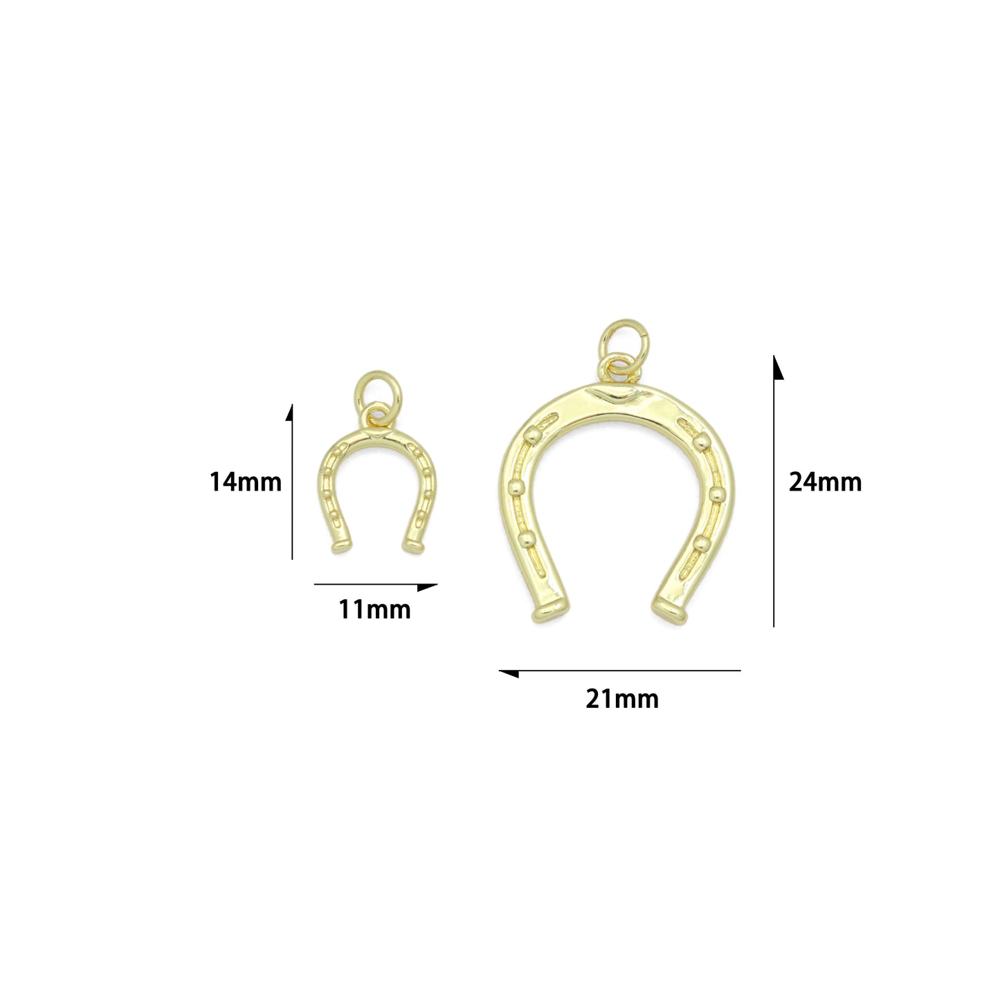 18K Gold Lucky Horse Shoe Shape Pendant/Charm, Z1310