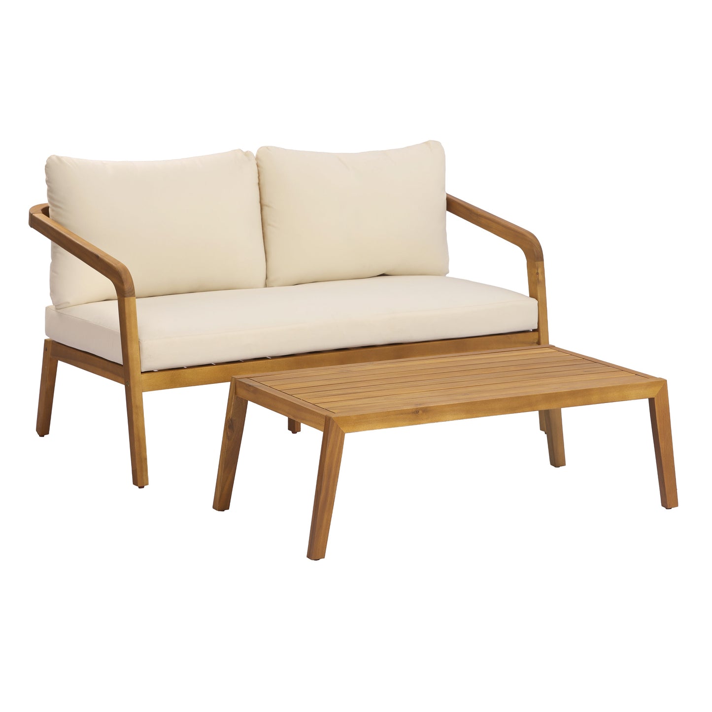 2-Piece Outdoor Loveseat & Coffee Table Set