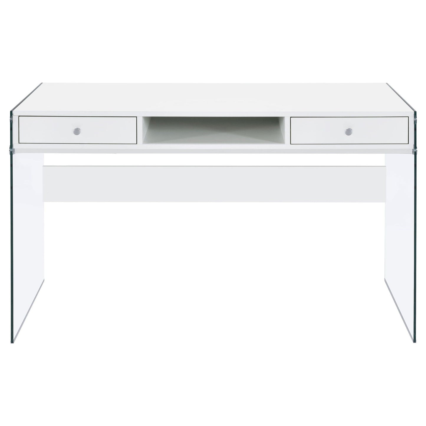Dobrev 48-inch 2-drawer Writing Desk White High Gloss