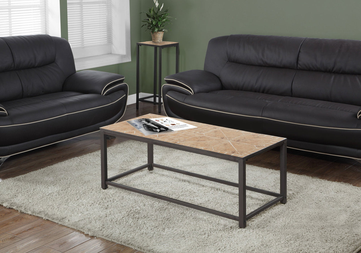 Rectangular Coffee Table with Mosaic Tile Top