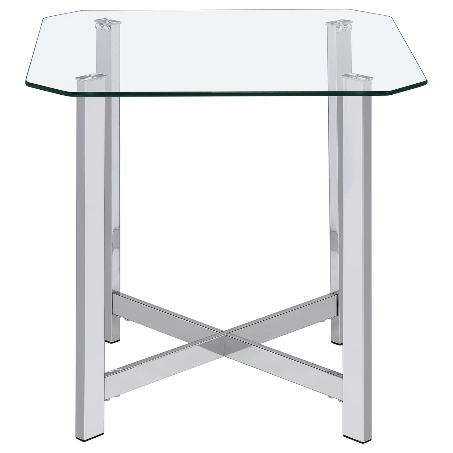 Cronin 3-piece Tempered Glass Top Coffee Table Set Chrome