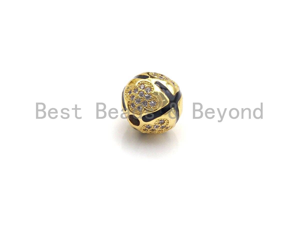 CZ Micro Pave Cross Patten Spacer Beads for Bracelet/Necklace, Men's Jewelry Bracelet Beads, 10mm, sku#Z1095