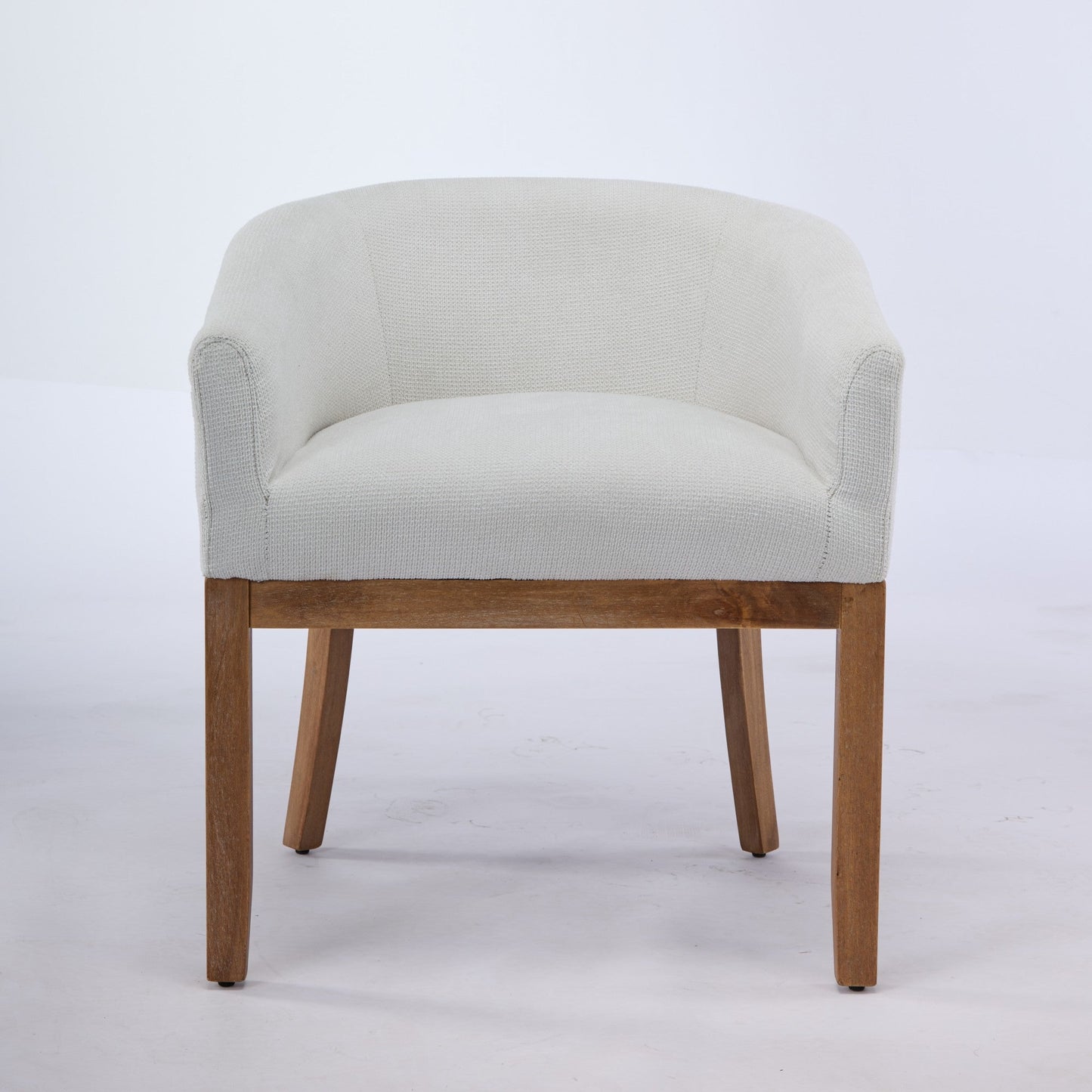 Mid Century Modern Upholstered Barrel Dining Chairs